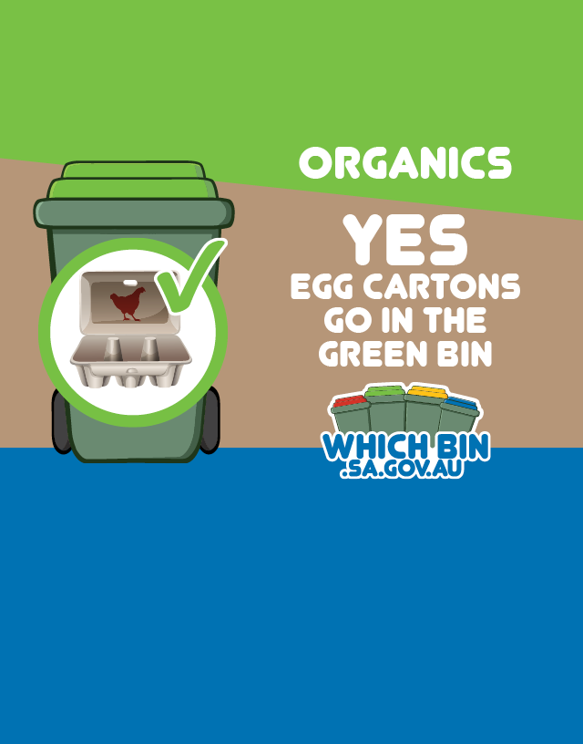 Cardboard egg cartons are good to go in the green bin.